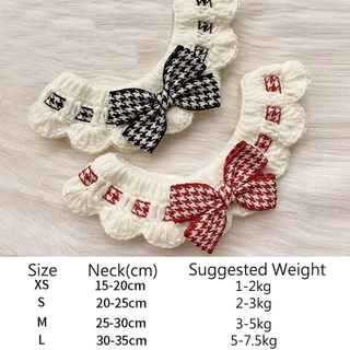 ลูกไม้ Bowknot Pearl Collar แมวสุนัข Neckerchief สัตว์เลี้ยงแมวลูกแมวสุนัขลูกสุนัข String Bib สร้อยคอเนคไทสายคล้องคอผ้าพันคออุปกรณ์เสริม