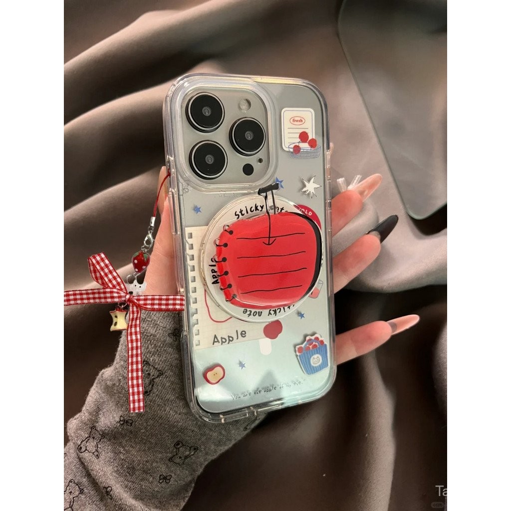 เคสโทรศัพท์ที่เข้ากันได้กับ iPhone 7 8 X XS XR XSMAX 11 12 13 14 15 16 Pro Max Plus โน้ตบุ๊คทาสี + ขาตั้งแม่เหล็ก + จี้ เคสแม่เหล็กปกป้องเต็มรูปแบบ กันกระแทก เคสป้องกัน ECUV