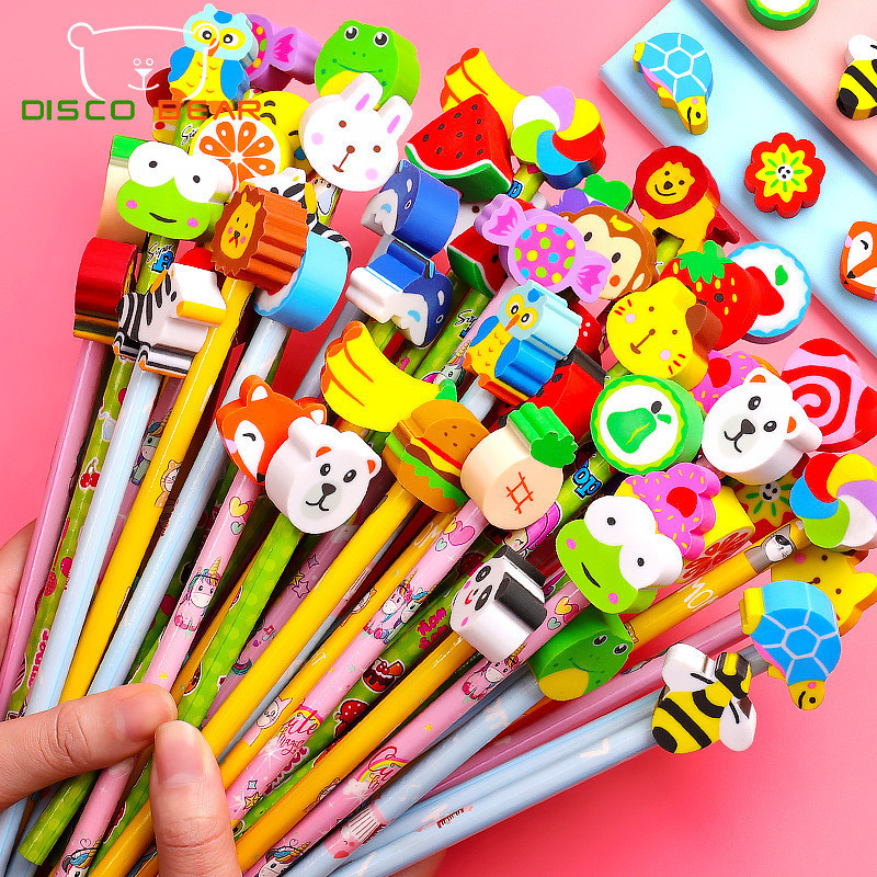 PENCIL + ERASER / 1 DOZEN PATTERNED PENCIL + ERASER / PATTERNED WRITING PENCIL / WRITING PENCIL
