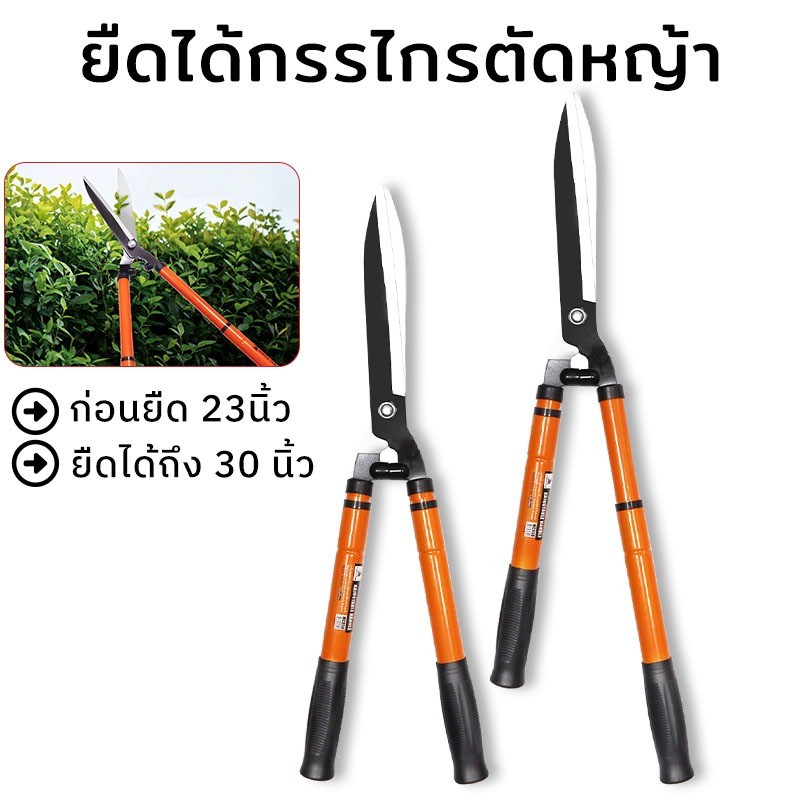 MUSCLE COW กรรไกรตัดหญ้า สามารถยืดได้หดได้ ด้ามเหล็กหุ้มพลาสติก เหมาะสำหรับตัดกิ่งที่สูง กรรไกรตัดกิ่ง กรรไกรตัดต้นไม้ - รูปที่ 7