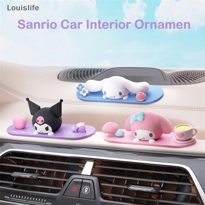 LLPH Kawaii Sanrio Kuromi รถตกแต่งภายในอะนิเมะ My Melody Cinnamoroll คอนโซลกลางเครื่องประดับสําหรับรถยนต์จัดแต่งทรงผมและของขวัญ LLP