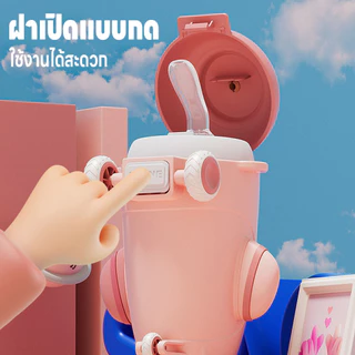 แก้วน้ำ แก้วเก็บความเย็น/ร้อน กระบอกน้ำพกพา รูปเครื่องบิน 500ML มีสายสะพาย กระบอกน้ำเด็กลายน่ารัก เก็บอุณหภูมิได้ยาวนาน