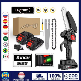Garansi 5th Chainsaw mini 6 Inch Chainsaw Chain Saw Cordless 1 baterai 8Inch Chainsaw Cordless Chainsaw Gergaji Rantai Elektrik Mini Portable Genggam Lithium Model B