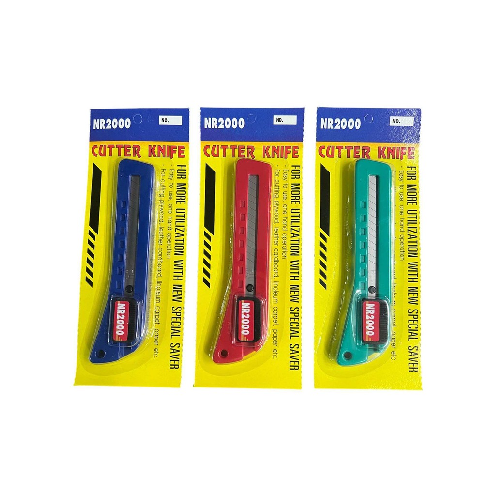 คัตเตอร์พีวีซีใหญ่ รุ่น NR 2000 เกรด ABS ตกไม่แตก ใบมีด ผลิตจากเหล็กคาร์บอนสูง High Carbon Steel คละสี - รูปที่ 5