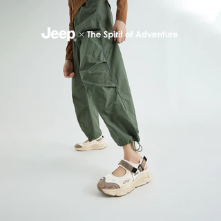 Jeep Mary Jane รองเท้าแตะโรมันผู้หญิงสวมใส่ด้านนอก Hollow Breathable กีฬา Toe-Covered รองเท้าแตะ สีดำ
