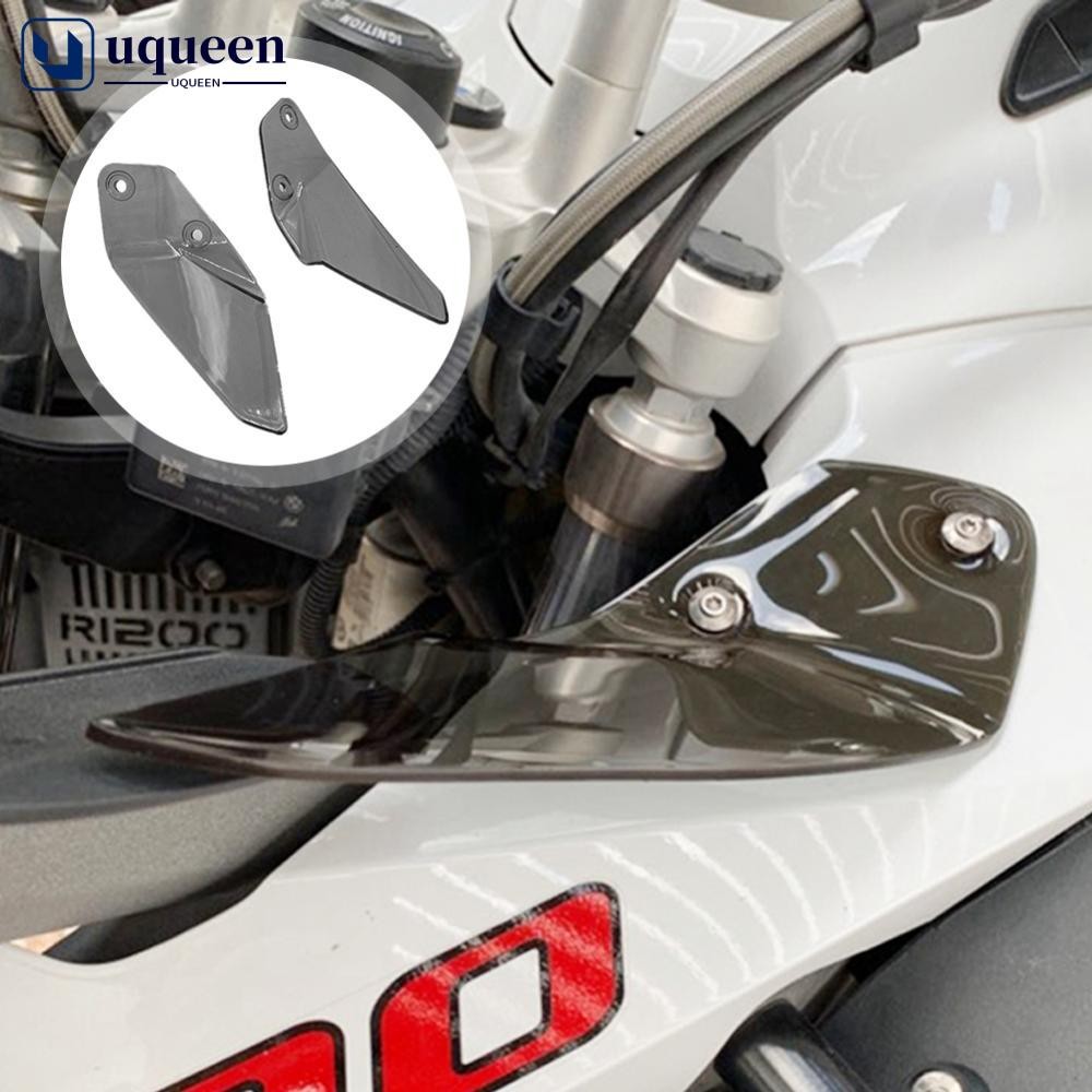 UQUEEN 2 ชิ้นกระจกรถจักรยานยนต์ลม Handguard Deflector WindScreen HandShield สําหรับ BMW R1200GS ผจญภ