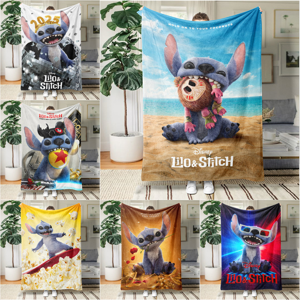 Lilo & Stitch 2025 ผ้าห่มสักหลาดพิมพ์ด้านเดียว