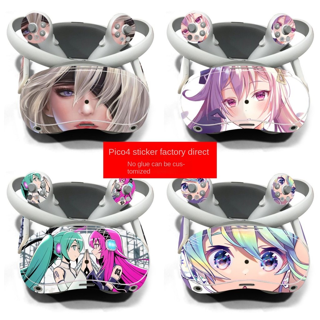 ในสต็อก vr vr box แว่น vr Pico 4 VR สติกเกอร์ติดหมวกกันน็อค Pico 4 VR Pico 4vr สติกเกอร์สาวสวย