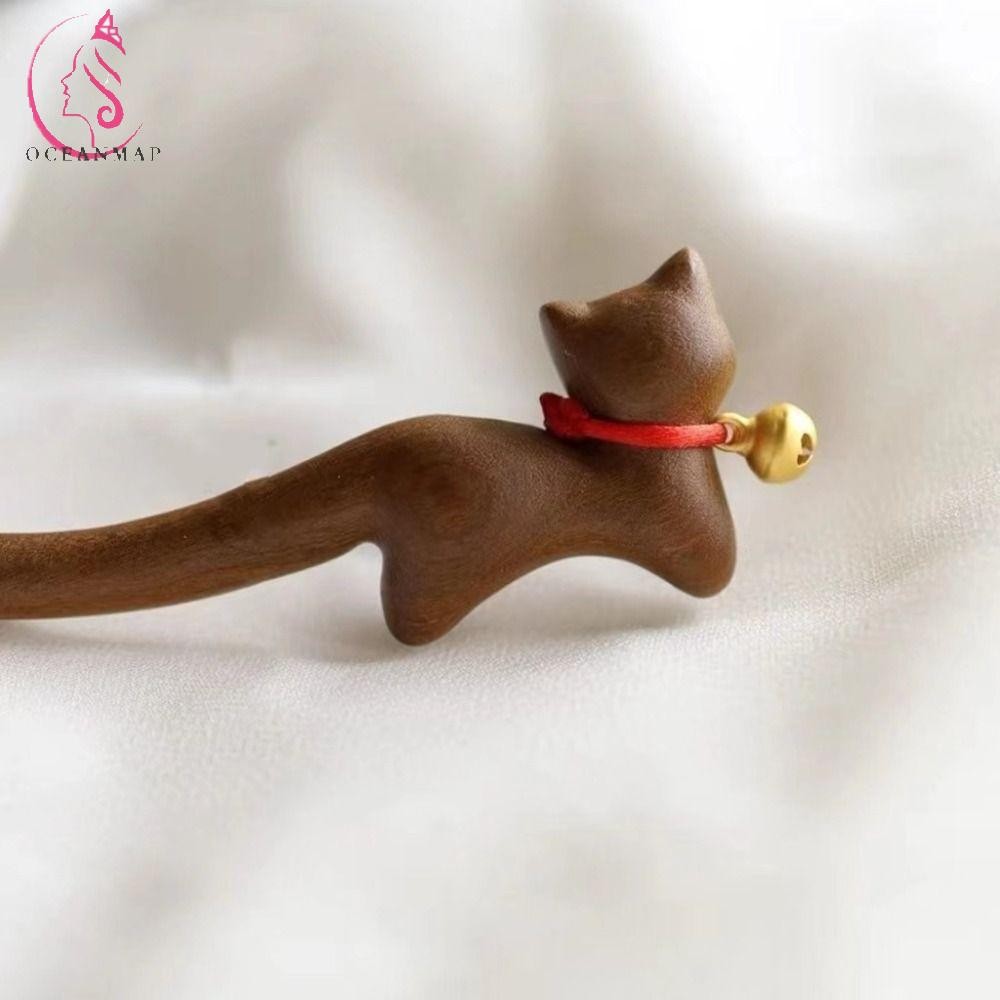 OCEANMAP Cat Hair Stick,ไม้BellจีนHanfuสไตล์กิ๊บ,Retro Headwearผมส้อมอุปกรณ์เสริมผมการ์ตูนAniaml Hairpinทุกวัน