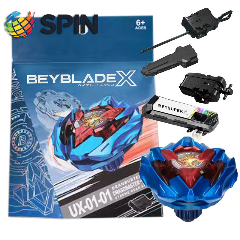 Bey X UX01-01 Blue UX-01 Dran Buster Gyro X พร้อม Launcher LED Grip ชุดสําหรับ ของเล่นเด็กสําหรับเด็