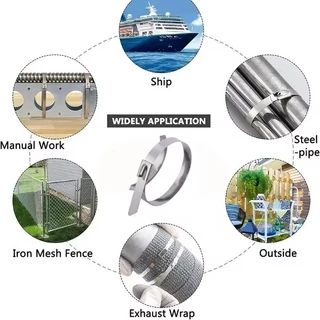 20/60/100 ชิ้น Heavy Duty Self Locking Metal Zip Strap / Stainless Steel Cable Ties / Reusable Fixed Binding Rings