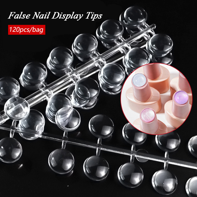 120 ชิ้นรอบเล็บปลอมเคล็ดลับจอแสดงผลง่ายต่อการดูสีเล็บปลอมแผนภูมิสีเล็บ Swatch Sticks พร้อมสติกเกอร์กาว