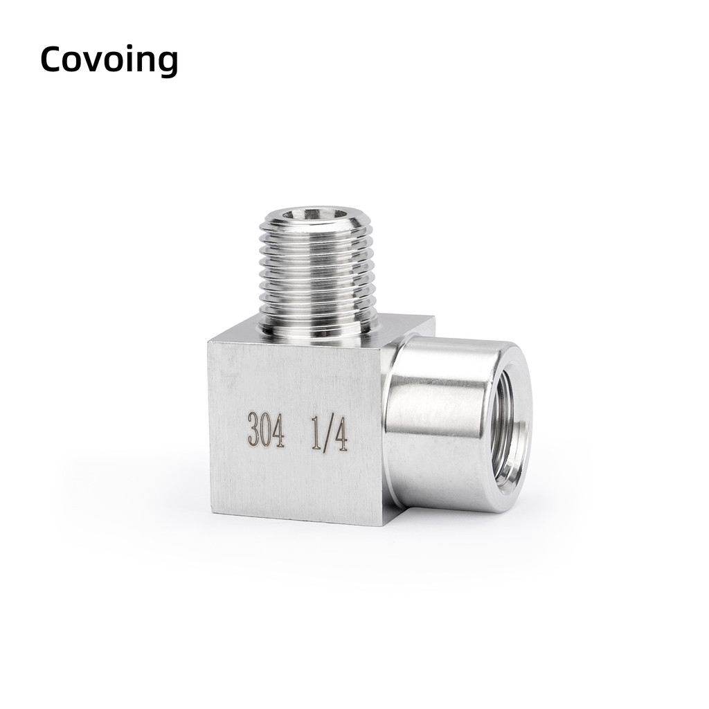 Covoing โค้ก 304 สแตนเลสแรงดันสูง 90° ท่อข้อศอกข้อต่อชายกับหญิง ZG ก 1/8 1/4 3/8 1/2