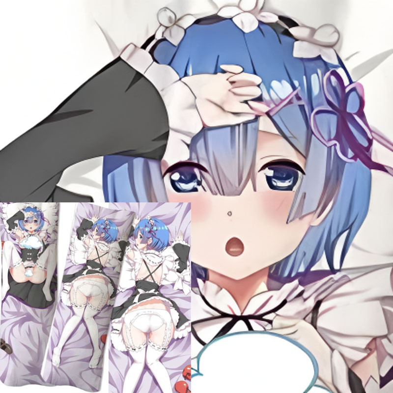 อะนิเมะ Re:Zero Emilia Rem Ram Dakimakura ปลอกหมอนปลอกหมอนอิงปลอกหมอนเกม Otaku หมอนตกแต่งบ้าน