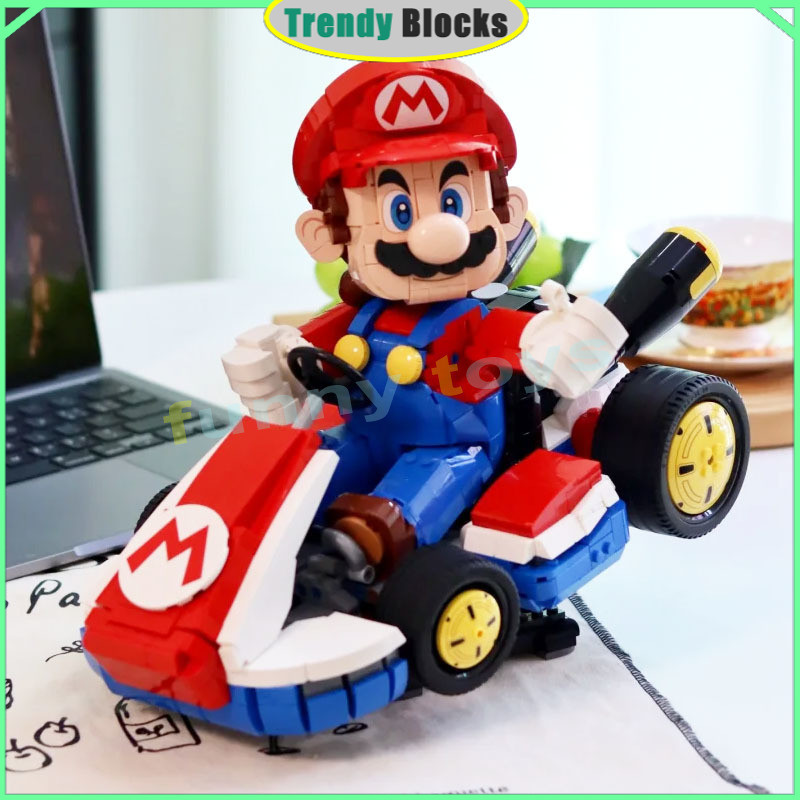 72037 Mario & Standard Kart Building Blocks Mario Kart Car ของเล่นของขวัญสําหรับเด็กชายและเด็กหญิง