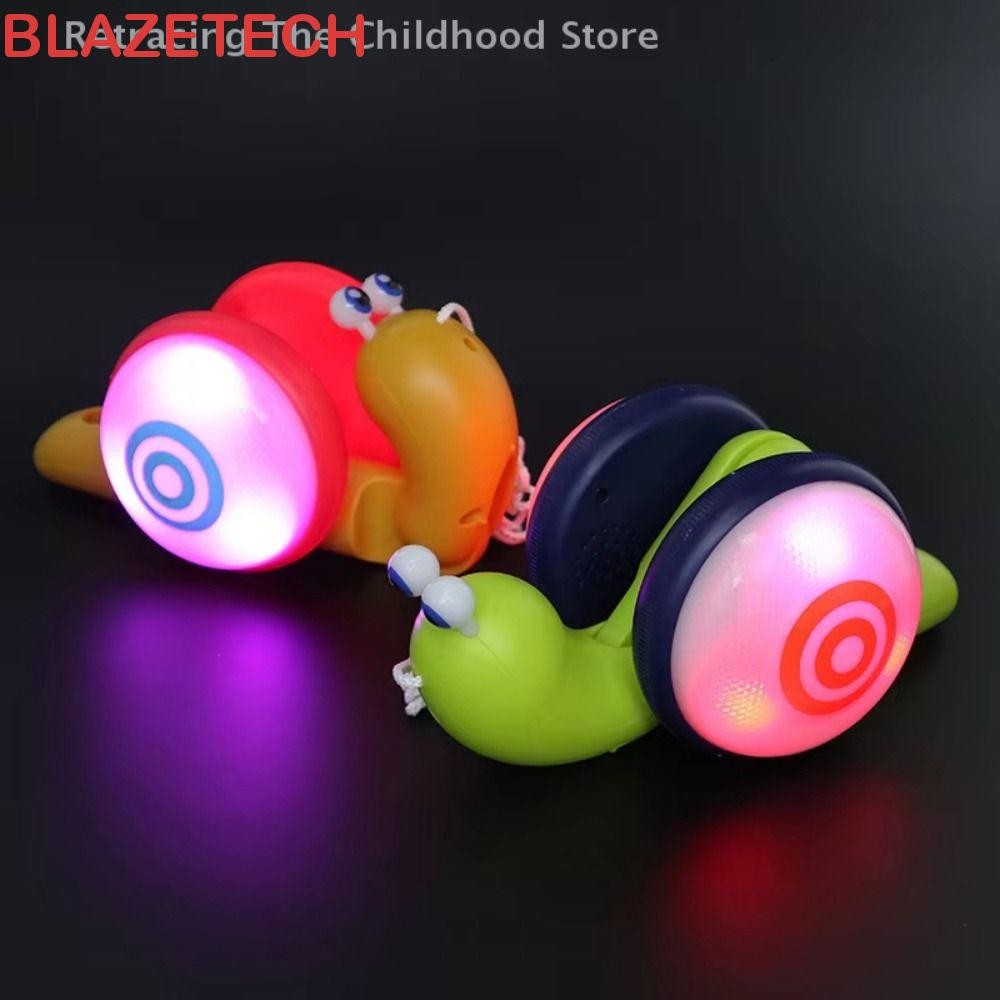 BLAZETECH ลากเชือกหอยทาก, เรียนรู้ที่จะเดินการ์ตูนสัตว์เลี้ยงดึงสตริงหอยทากรถของเล่น, น่ารัก Interactive Baby Walker เรืองแสง Pull-Along Snail ของเล่น Early Education