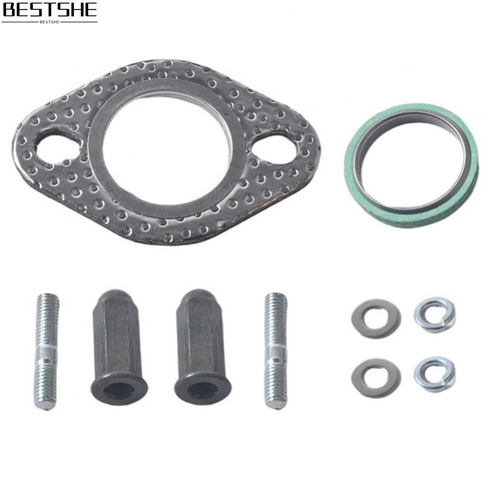 {bestshe}Engine Exhaust Pipe Screw Kit Exhaust Pipe Rust Nut Gasket For GY6 50-150CC