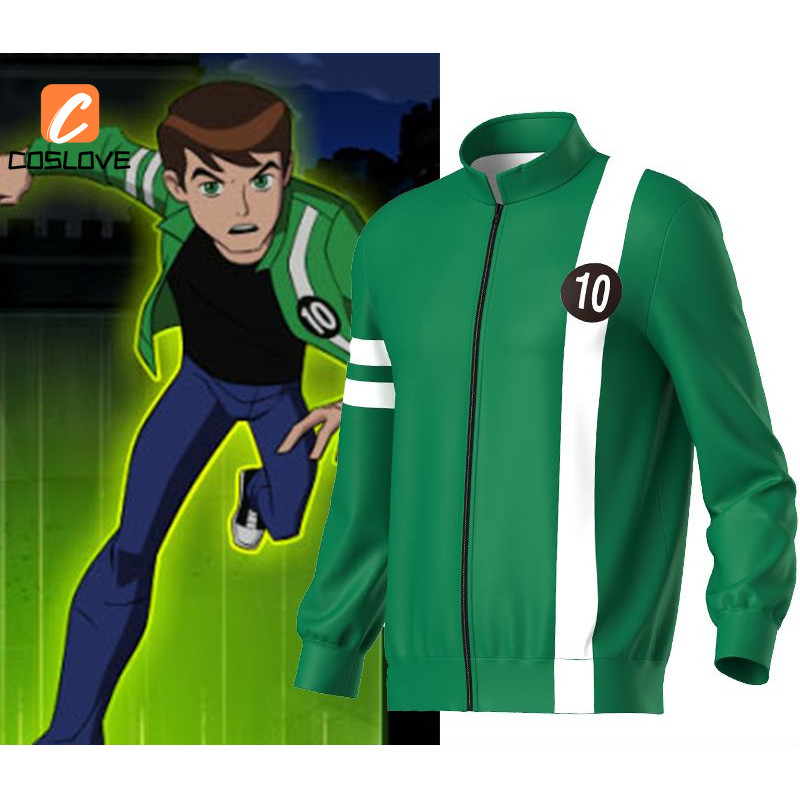 ชุดคอสเพลย์ Ben 10 Ben Tennyman สำหรับผู้ชาย สไตล์วัน.daily.party แขนยาวสีเขียว