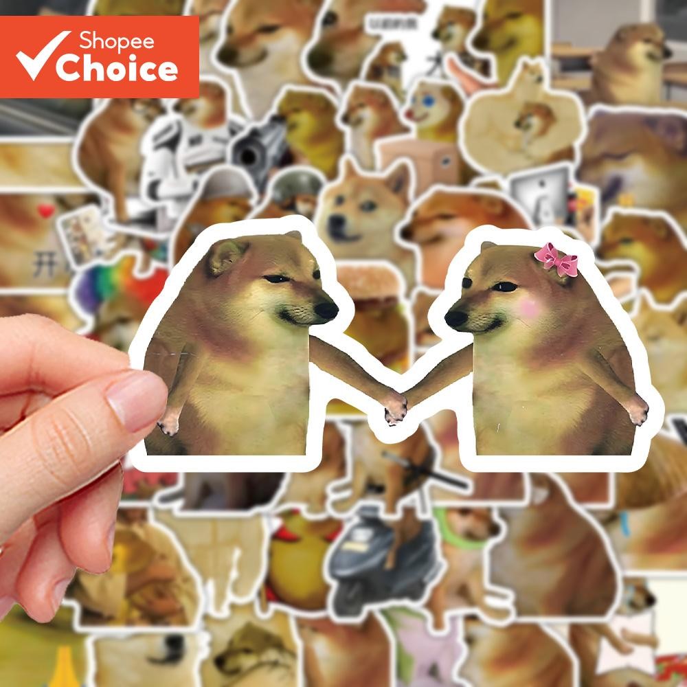 Cheems Dog & Alien Stickers 62PCS- สติ๊กเกอร์ไวนิลกันน้ําสําหรับสติกเกอร์แล็ปท็อป (Meme Funny Design)