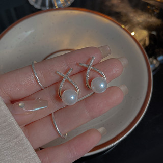 ต่างหูมุกความรู้สึกเรียบง่ายและระดับไฮเอนด์ ส925 เข็มเงินสำห…