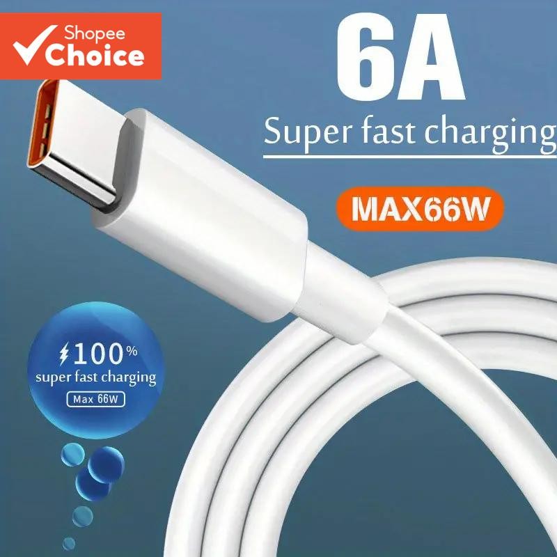 46W 6A Super Fast Charing USB Type C สายเคเบิลข้อมูลสําหรับ Android ชาร์จโทรศัพท์ USB C สําหรับ Xiaomi Samsung Huawei