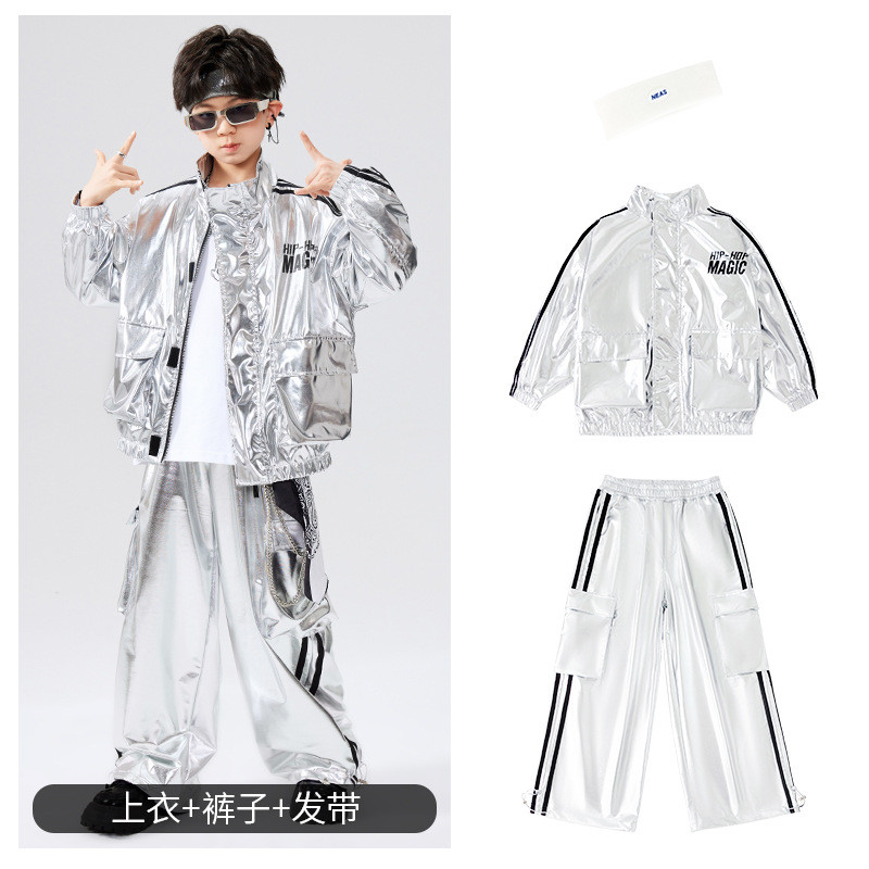 Street Dance เด็กอินเทรนด์เสื้อผ้า Hip Hop หลวม Bright รูปที่ 7