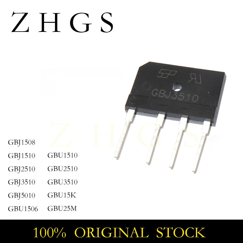 1-5PCS GBU25M GBU15K GBU3510 GBU2510 GBU1510 GBU1506 GBJ5010 GBJ3510 GBJ2510 GBJ1510 GBJ1508 เตาแม่เ