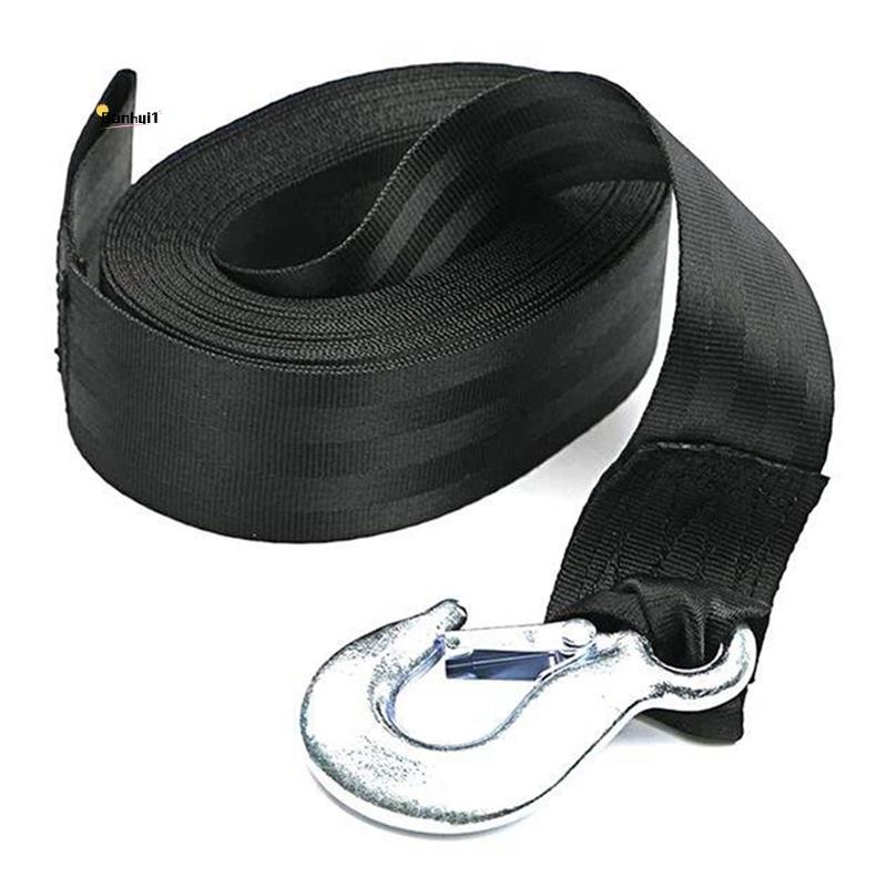 Boat Winch Strap with Hook and Safety Latch - Loop End - 5,000Lbs for Trailer, Ship Docking