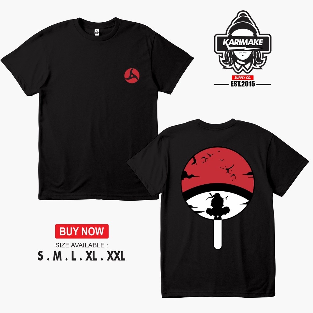 [ส่งสินค้า  เร็ว] T SHIRT - Karimake Anime Naruto Itachi Uchiha T-Shirt Logo Anime T-Shirt  - TSHIRT