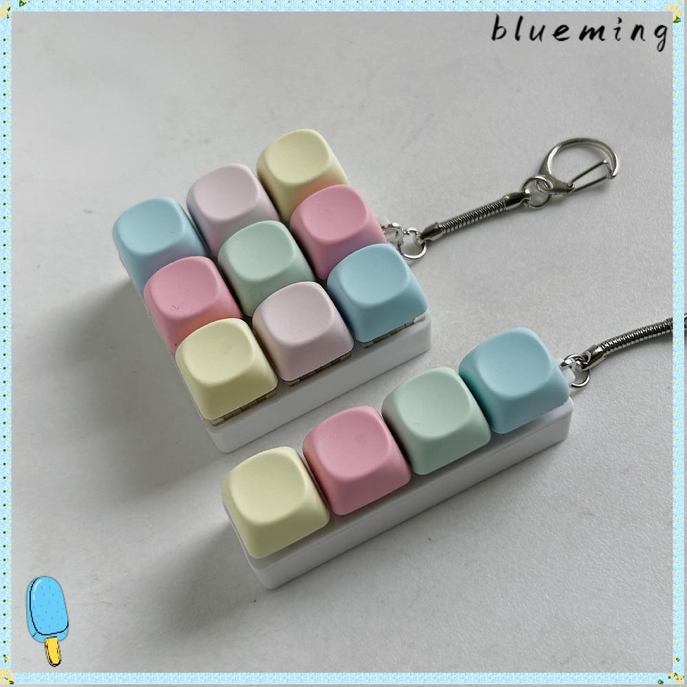 BLUEMING คีย์บอร์ดนิ้ว, 4/9 คีย์ Keycap Fidget พวงกุญแจ, ผ่อนคลายความเครียดบรรเทาปุ่ม Gadget ของเล่นบีบอัดผู้ใหญ่