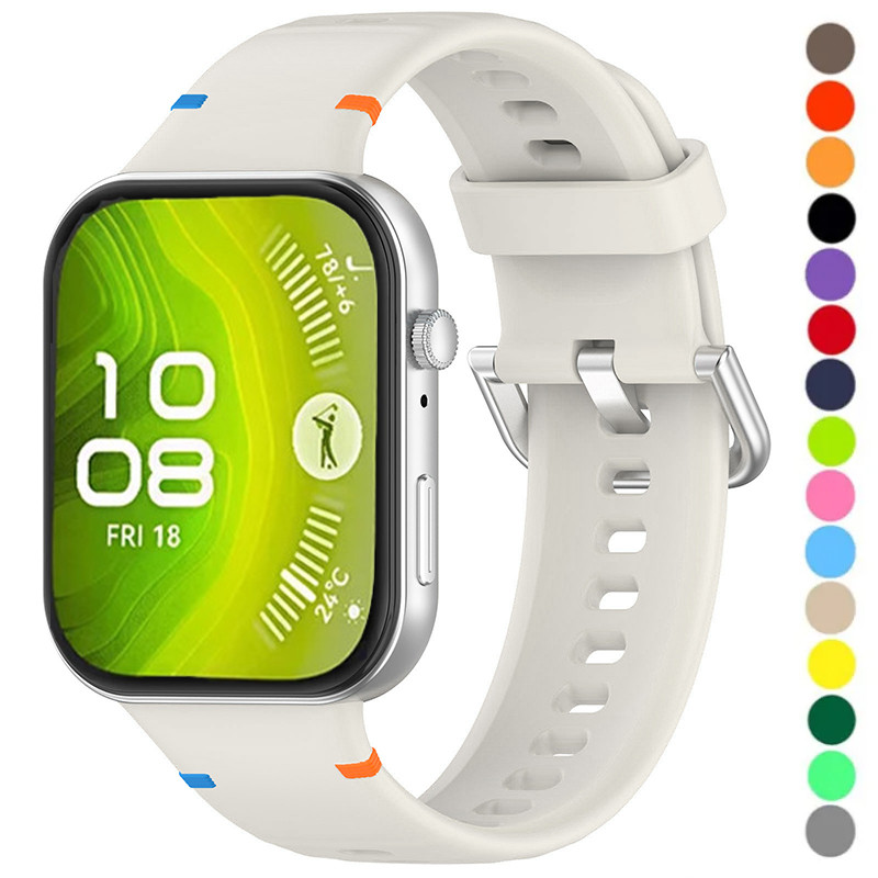 นุ่มกีฬาซิลิโคนสําหรับ Huawei นาฬิกา Fit 4 Pro 4 3 เปลี่ยนสายนาฬิกาสร้อยข้อมือสําหรับ Huawei Fit 4 Fit 4pro สายคล้อง