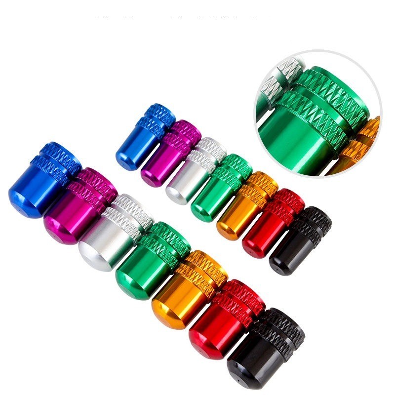 Schrader/Presta วาล์ว 5 ชิ้น/10 ชิ้น หมวกอลูมิเนียมสำหรับยางจักรยาน สูญญากาศ พร้อมNut และ Accessorie