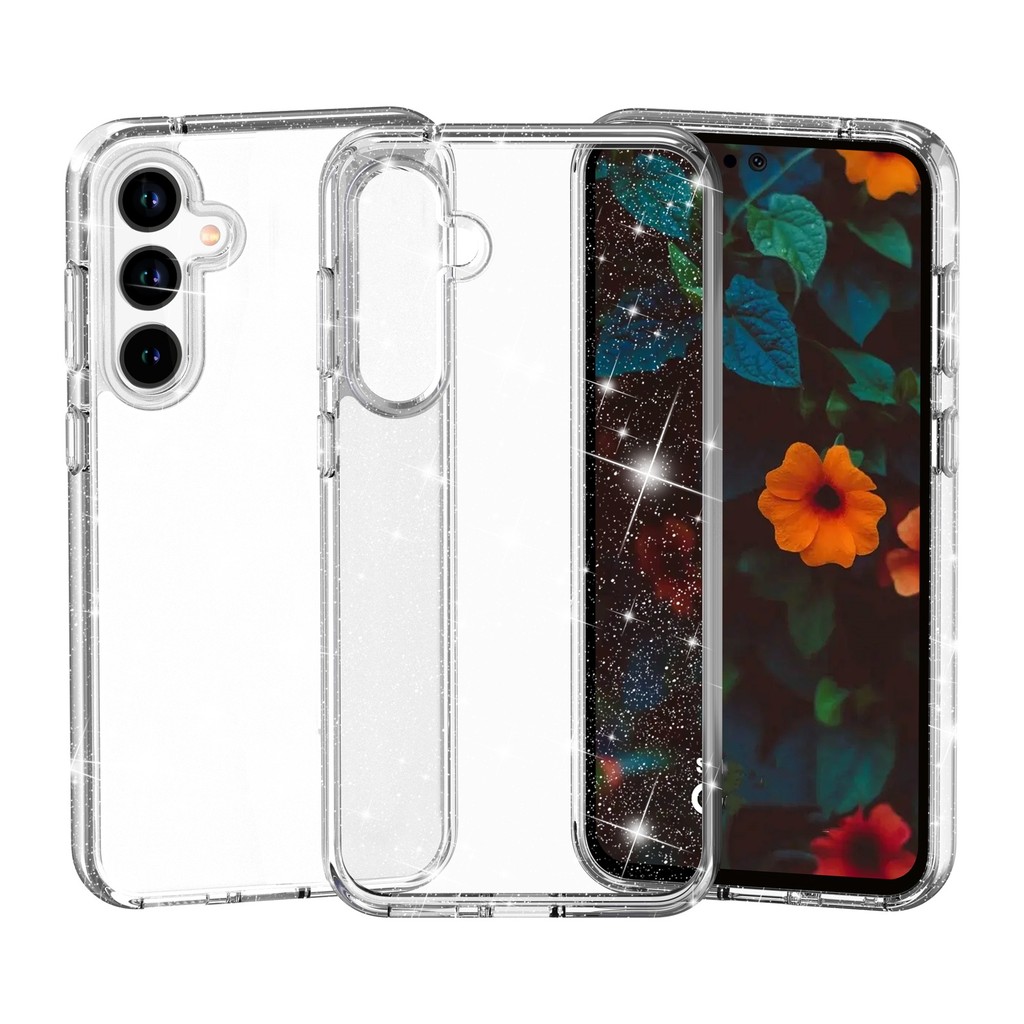 ไม่เหลืองหนา Super กันกระแทก GLITTER Clear สําหรับ Samsung A56 A36 A26 A55 A35 A25 A16 A15 A54 A34 A14 A53 A13 A33 A53 กรณีป้องกันกรณีอะคริลิโปร่งใสกรณี