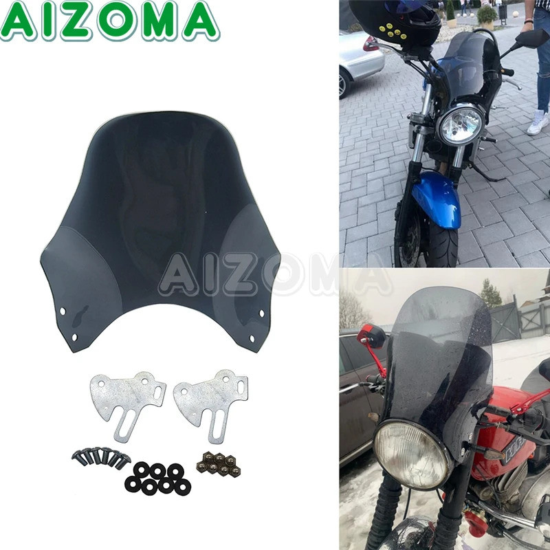 Motorcycle Round Headlight Fairing Windshield Windscreen For Honda CB400 SF CB600 250 750 900 1000 S