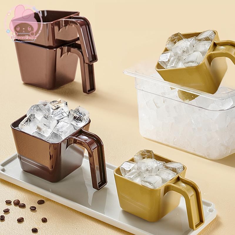 Thewoodfamer 280/350/470/590ML Ice Scoop พลั่วน้ําแข็งพลาสติก Square Ice Shovel ถ้วยตวงร้านกาแฟ Ice 