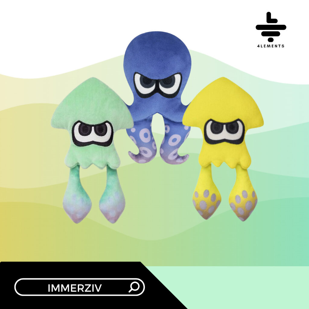 (พร้อมส่ง) SPLATOON 3 ALL STAR COLLECTION PLUSH SP30 SQUID YELLOW / SQUID LIGHT BLUE / SQUID BLUE