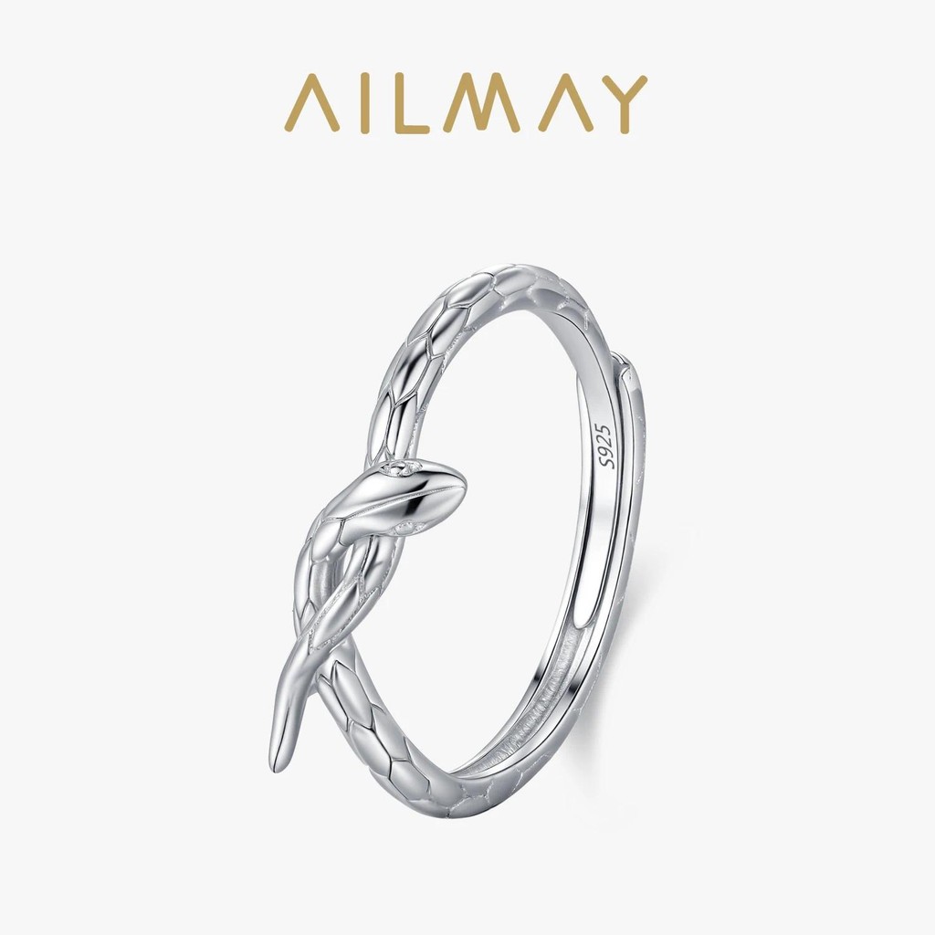 Ailmay 925 เงินสเตอร์ลิง Serpentine แหวนปรับได้สำหรับผู้หญิง บุคลิกภาพเครื่องประดับของขวัญ