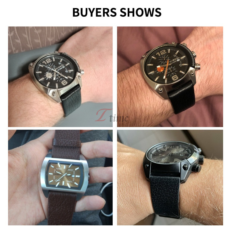 สายนาฬิกาข้อมือ สายหนังวัวแท้ ขนาด 24 มม. 24 มม. 24 มม. 26 มม. 28 มม. 30 มม. 32 มม. สีดํา สีน้ําตาล แบบเปลี่ยน สําหรับ Diesel DZ4323 7312 7314 1657 4318 - รูปที่ 2