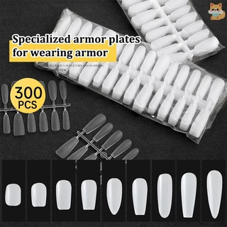 [VI] 300 ชิ้น/ถุงเล็บปลอมเคล็ดลับ Matte Coverage โปร่งใสเล็บปลอมเคล็ดลับเล็บเจล Extension Diy ฝึกเครื่องมือ TH