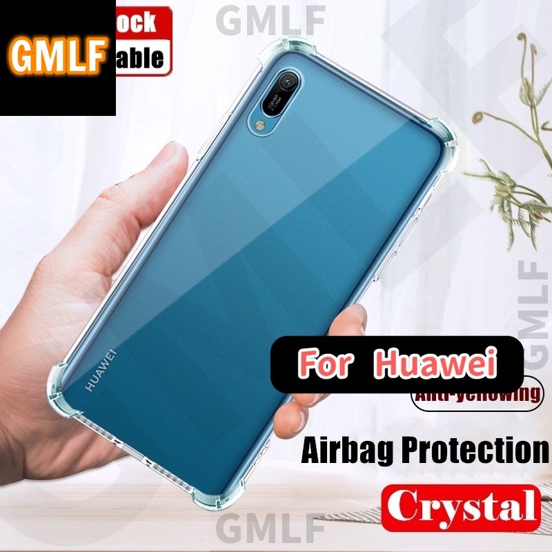 COD GMLF สําหรับ Huawei Y6 Pro 2019 MRD-LX2 Slim Crystal Clear Soft Silicone Jelly Case พร้อมสี่มุมเ