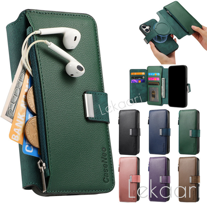 2 in 1 ที่ถอดออกได้แม่เหล็กสําหรับ Xiaomi Poco F7 X7 X6 F6 M6 X5 M5s F5 M4 X3 NFC Pro 5G หนังหลายบัต