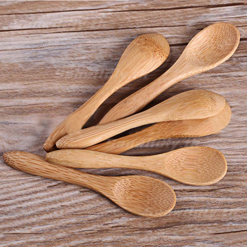 💕SW💕 ช้อนไม้ไผ่ขนาดเล็ก ช้อนกาแฟ ช้อนขนม ช้อนปรุงรสไอศกรีม ช้อนหางแหลม ถูกสุดๆ