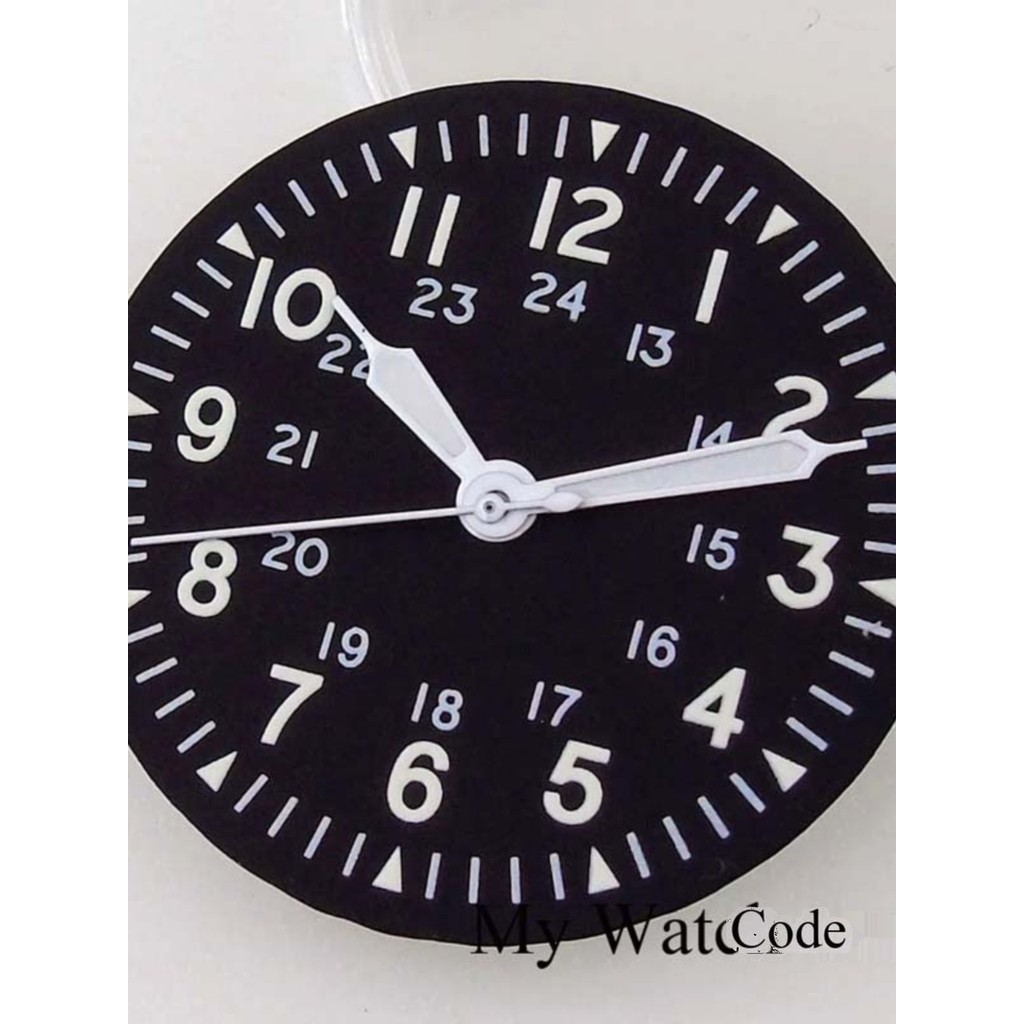 Unmarked Khaki Field Watch Disc 29 มม.สีดําเหมาะสําหรับ NH35 NH36 ETA2824 PT5000