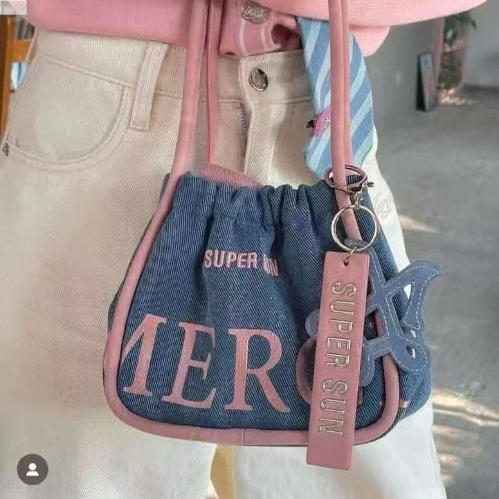 IVORY ကြိုးဆွဲအိတ် + MERGE Tote (ဒေနင်မ်/ကင်းဗတ်) သယ်ဆောင်လွယ်၊ ရိုးရှင်းဖက်ရှင်