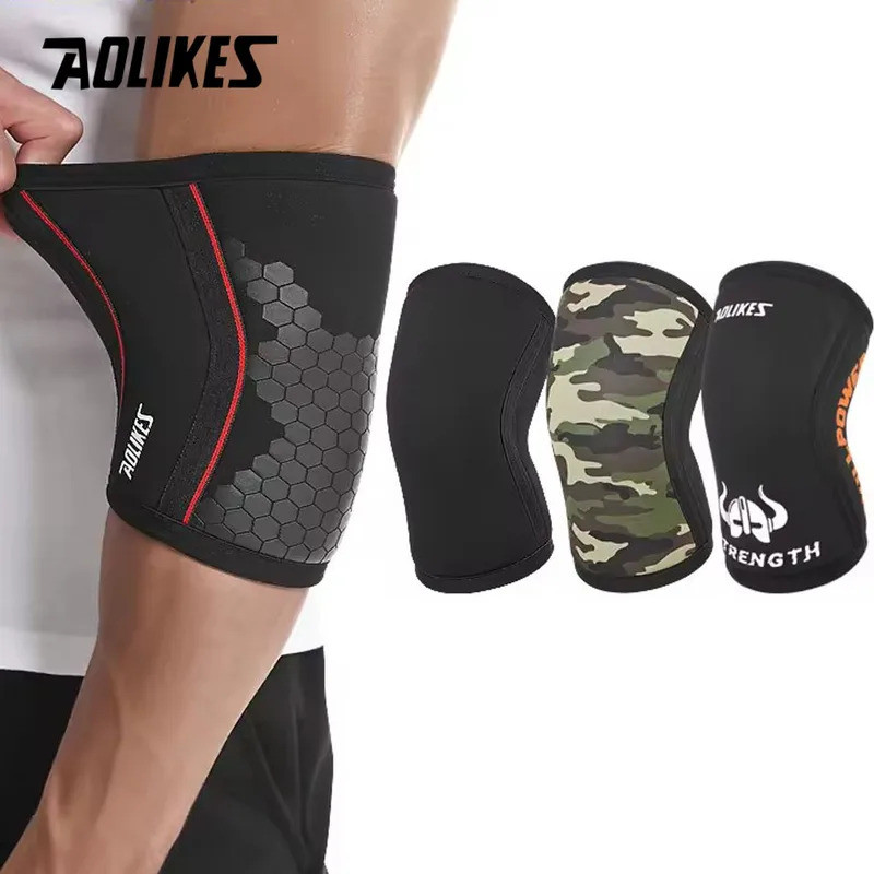 ปลอกข้อศอก AOLIKES (1 คู่) ทำจากเนโอพรีน 7 มม., ออกแบบมาเพื่อรับน้ำหนักและเสริมสร้างความปลอดภัยในการยกน้ำหนัก, squat และเล่นกีฬาอย่างบาสเก็ตบอลและเทนนิส