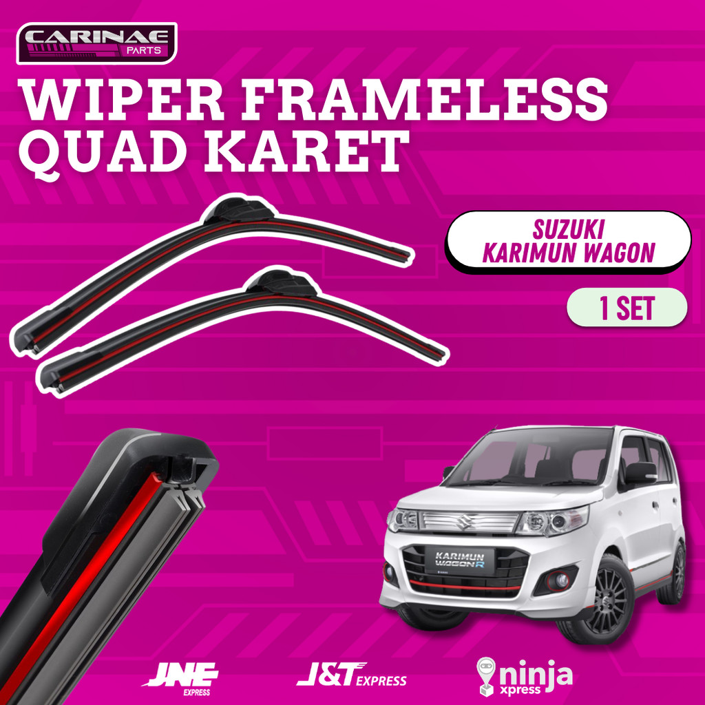 ที่ปัดน้ําฝนรถยนต์ Suzuki Karimun Wagon R Frameless Quad Blade 1 ชุดซ้ายขวา