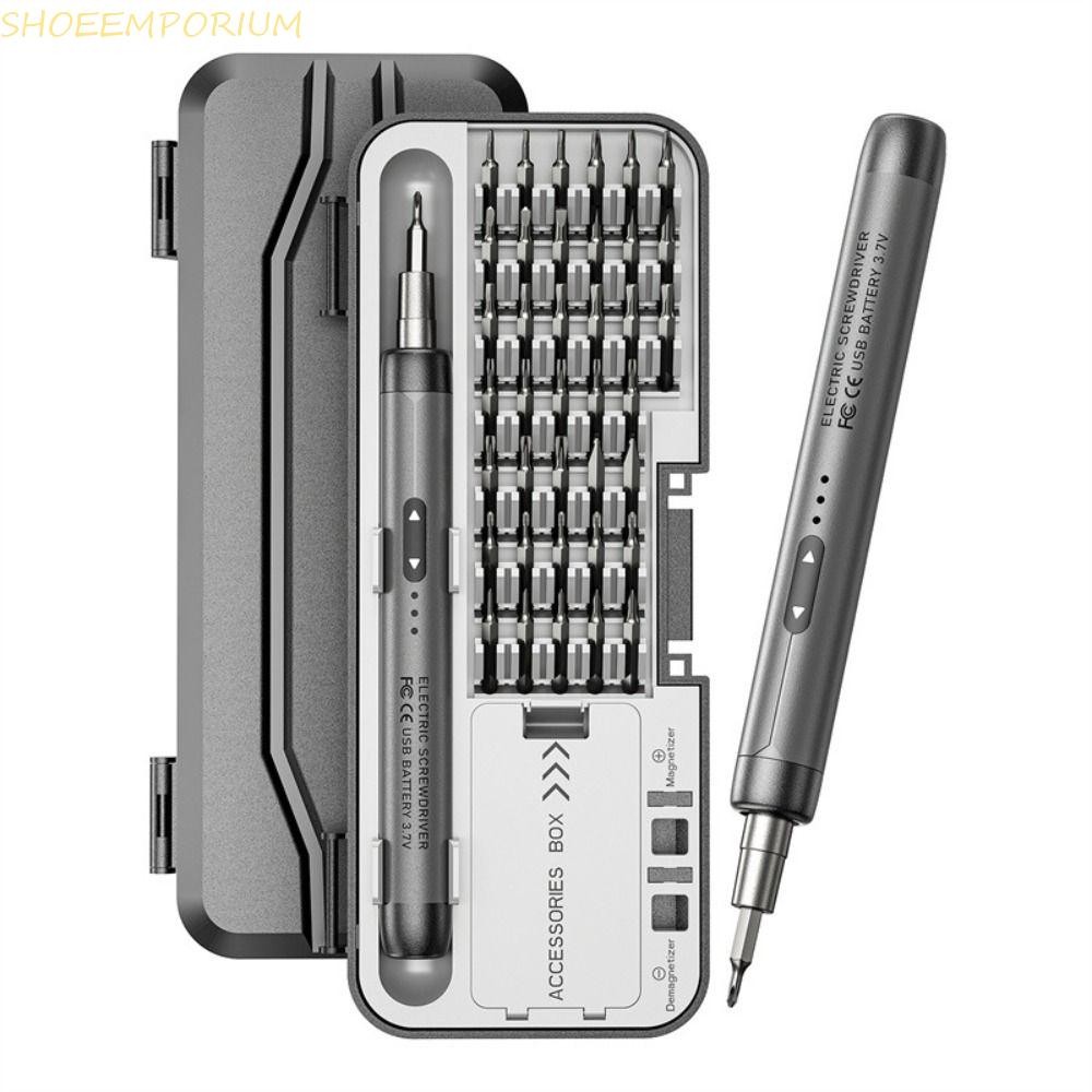 SHOEEMPORIUM ชุดไขควงไฟฟ้า, 46 in 1 Magnetic สกรู Driver Bits, USB ชาร์จไร้สาย Precision Power ชุดเครื่องมือซ่อมเครื่องมือ