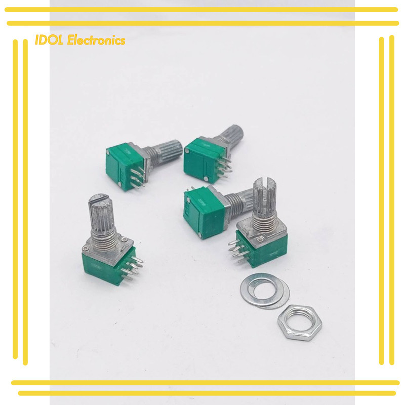 ราคาถูก! วอลลุ่ม Volume  vr 6ขาโพเทนชิโอมิเตอร์ ตัวต้านทานปรับค่าได้ B50K/B10K/B100K ความยาวเพลา 15mm