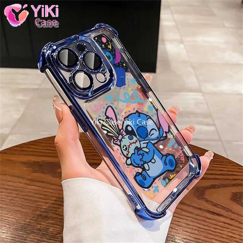 SAMSUNG สําหรับSamsung Galaxy A06 A16 A36 A56 A55 A15 A35 A54 A14 A24 A32 A51 Stitchเด็กElectroplateกันกระแทกเกราะใสเคสโทรศัพท์