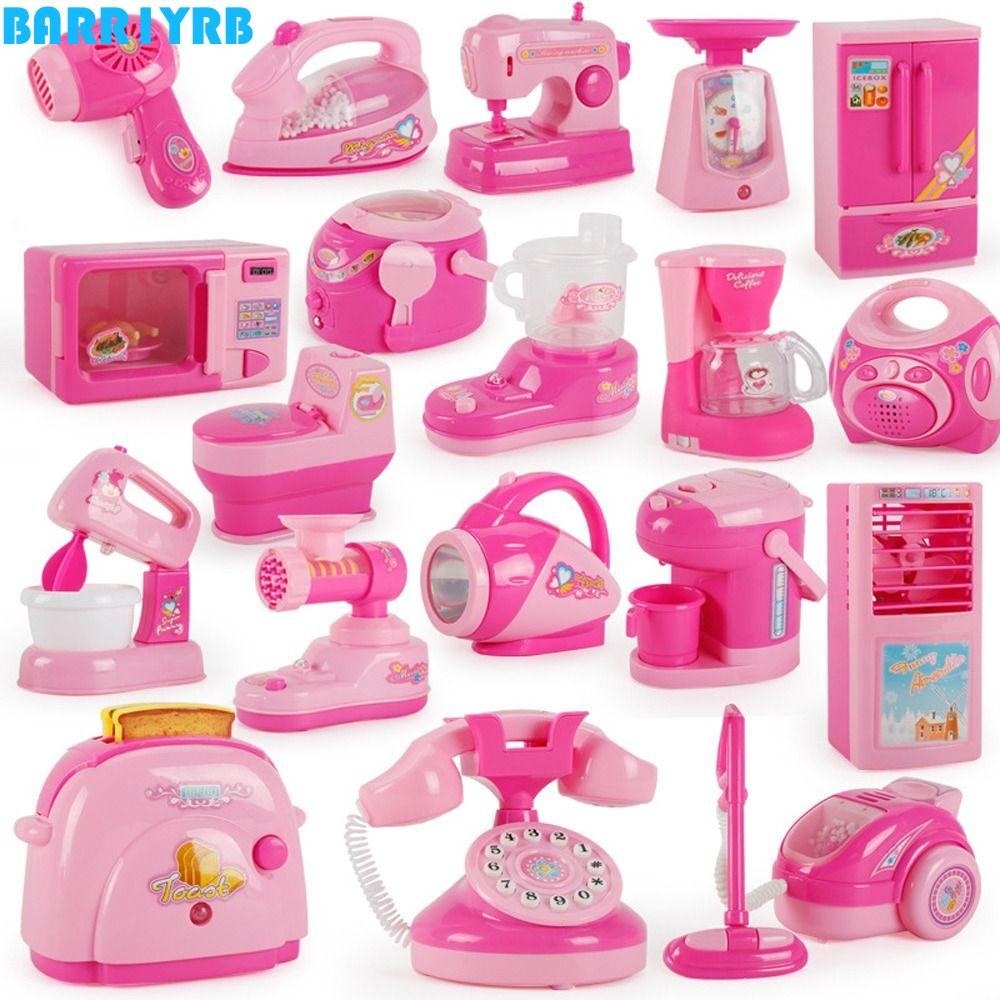 BARR1YRB ของเล่นครัวแกล้งทํา ชุดปิ้งขนมปัง เครื่องปั่น เครื่องคั้นน้ําผลไม้ พร้อมกาแฟเบา ของเล่นคนกวาดครัวสําหรับเด็ก